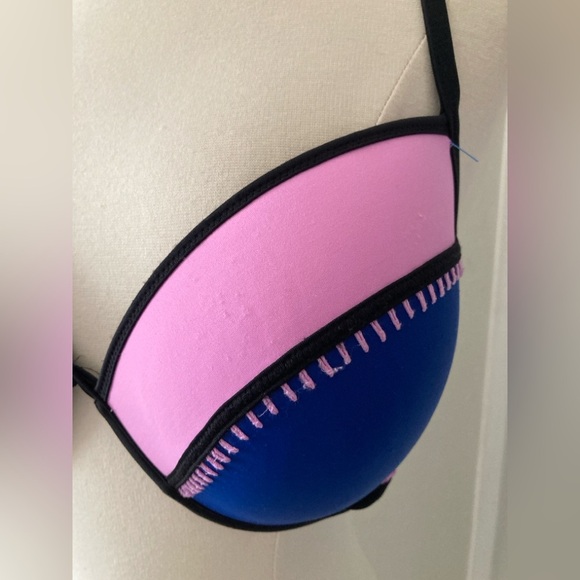 Victoria's Secret Purple Blue Stitched Fabulous Swim Top - Picture 2 of 8
